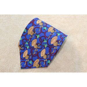 Vintage Nadia Roden Silk Necktie - Blue Geometric Pattern Retro Designer